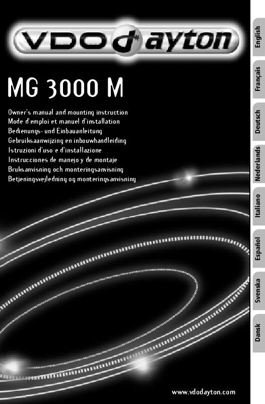 Guide utilisation VDO DAYTON MG 3000 M  de la marque VDO DAYTON