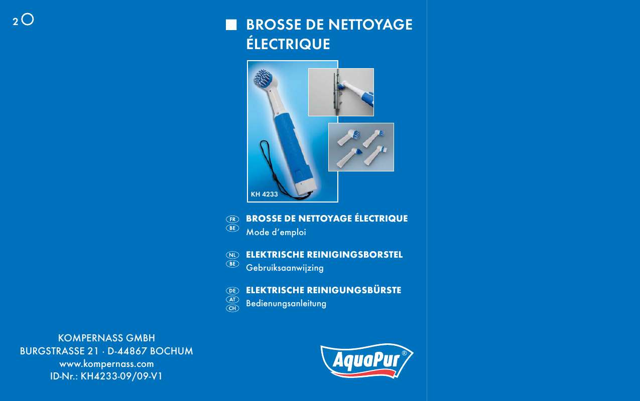 Guide utilisation  KOMPERNASS KH 4233 ELECTRIC CLEANING BRUSH  de la marque KOMPERNASS