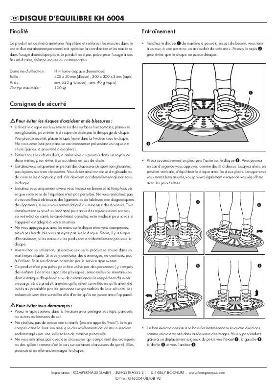 Guide utilisation  KOMPERNASS KH 6004 BALANCE TRAINER  de la marque KOMPERNASS