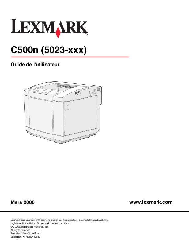Guide utilisation LEXMARK C500N  de la marque LEXMARK