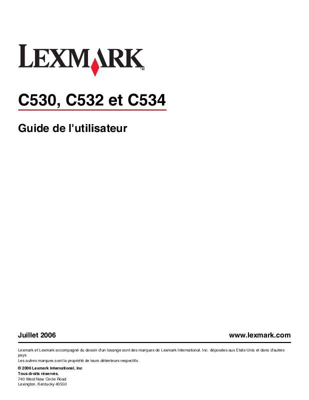 Guide utilisation LEXMARK C530  de la marque LEXMARK