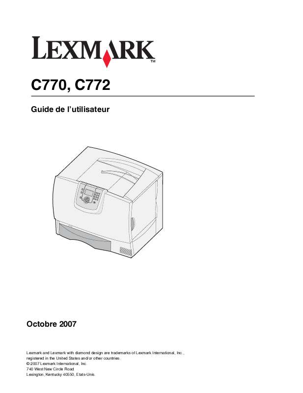 Guide utilisation LEXMARK C770  de la marque LEXMARK