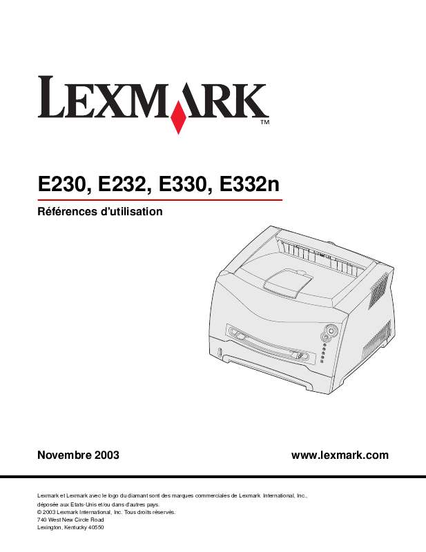 Guide utilisation LEXMARK E230  de la marque LEXMARK