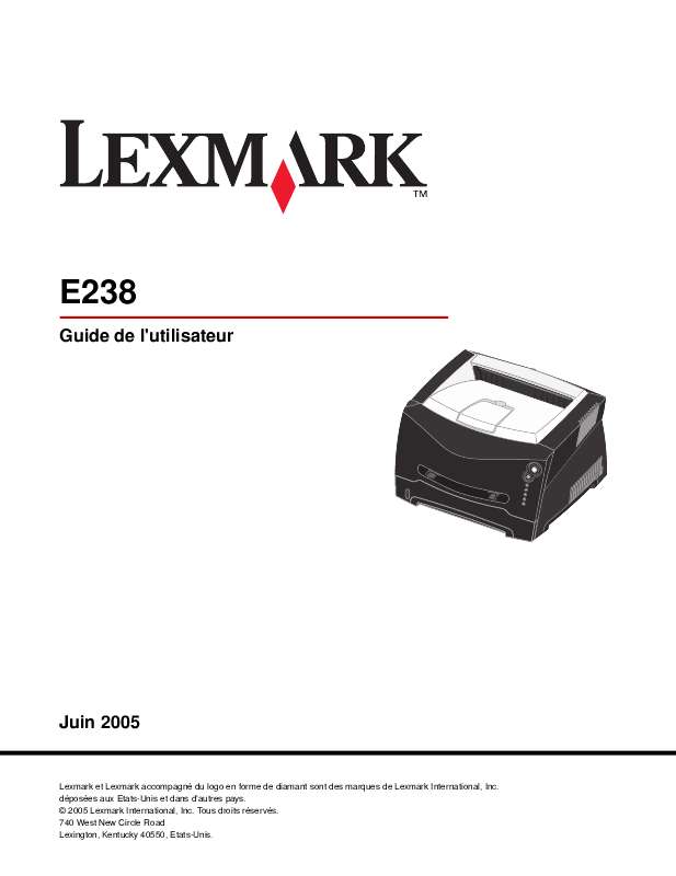 Guide utilisation LEXMARK E238  de la marque LEXMARK