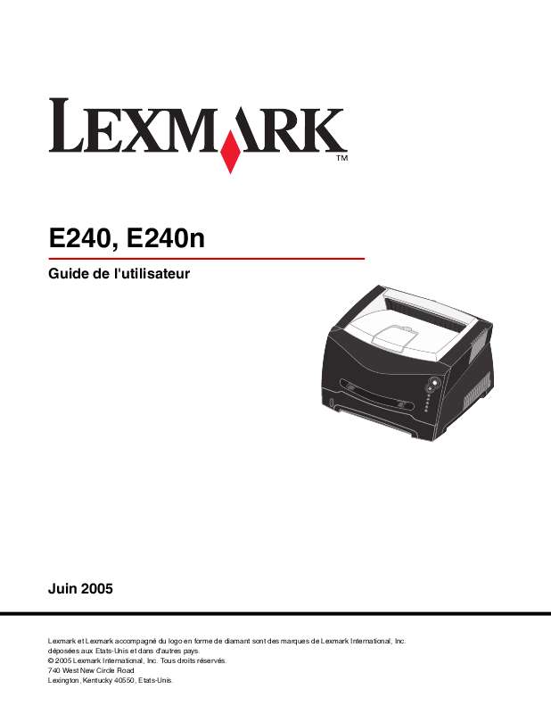 Guide utilisation LEXMARK E240  de la marque LEXMARK