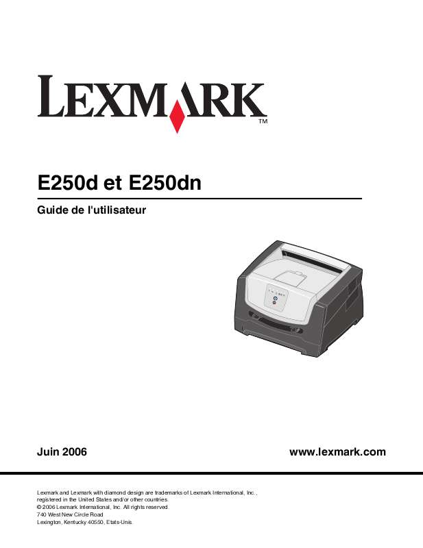 Guide utilisation LEXMARK E250DN  de la marque LEXMARK