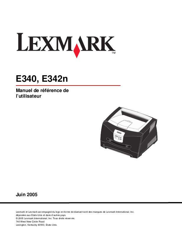 Guide utilisation LEXMARK E340  de la marque LEXMARK