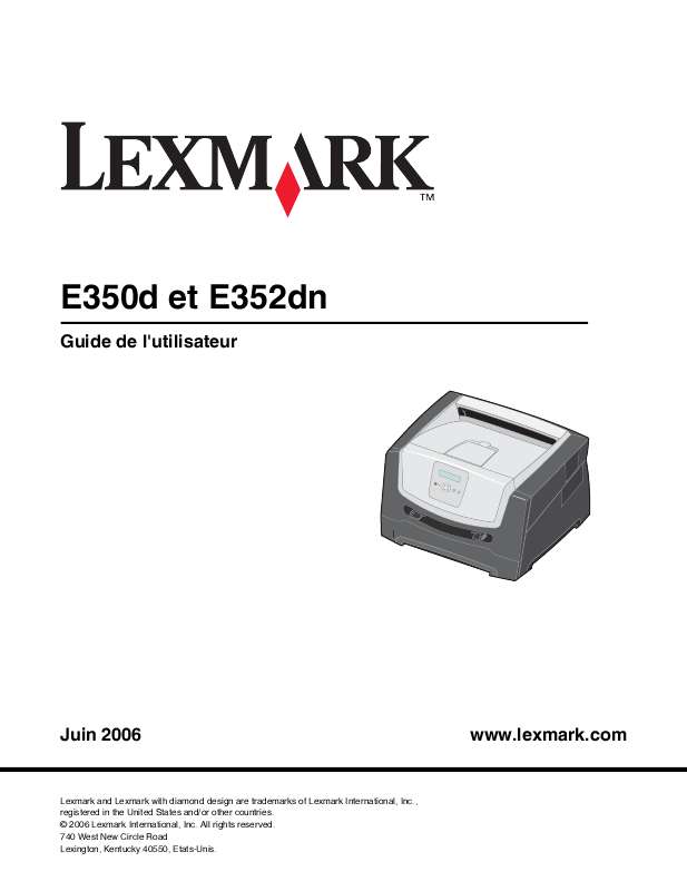 Guide utilisation LEXMARK E350D  de la marque LEXMARK