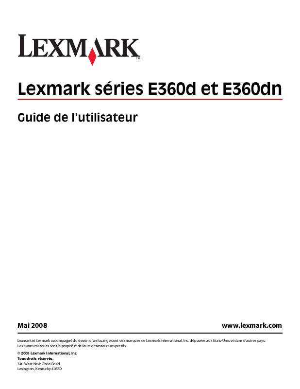 Guide utilisation LEXMARK E360DN  de la marque LEXMARK