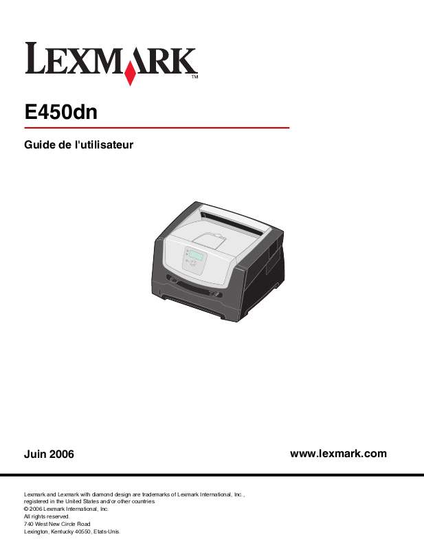 Guide utilisation LEXMARK E450DN  de la marque LEXMARK
