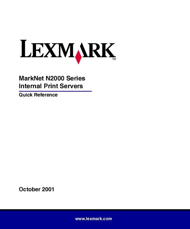 Guide utilisation LEXMARK MARKNET  de la marque LEXMARK