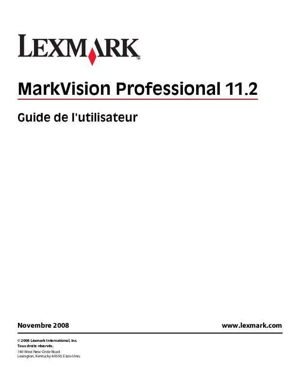 Guide utilisation LEXMARK MARKVISION PROFESSIONAL  de la marque LEXMARK