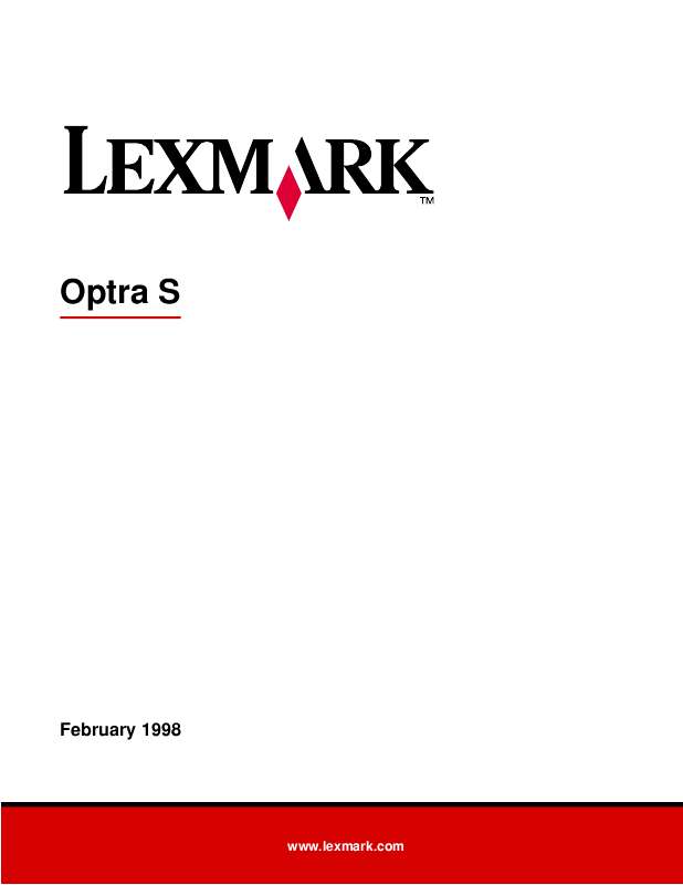 Guide utilisation LEXMARK OPTRA S  de la marque LEXMARK