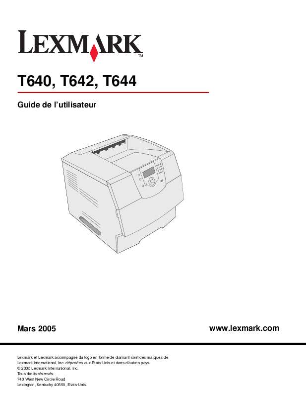 Guide utilisation LEXMARK T640  de la marque LEXMARK
