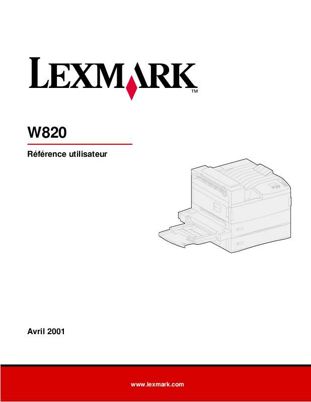 Guide utilisation LEXMARK W820  de la marque LEXMARK