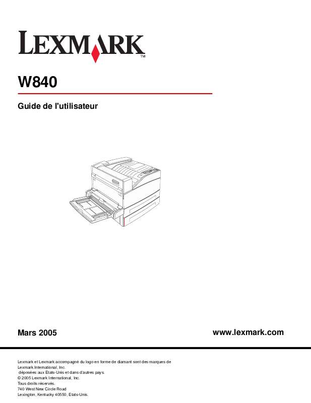 Guide utilisation LEXMARK W840  de la marque LEXMARK