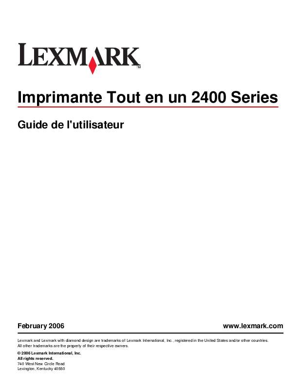 Guide utilisation LEXMARK X2470  de la marque LEXMARK