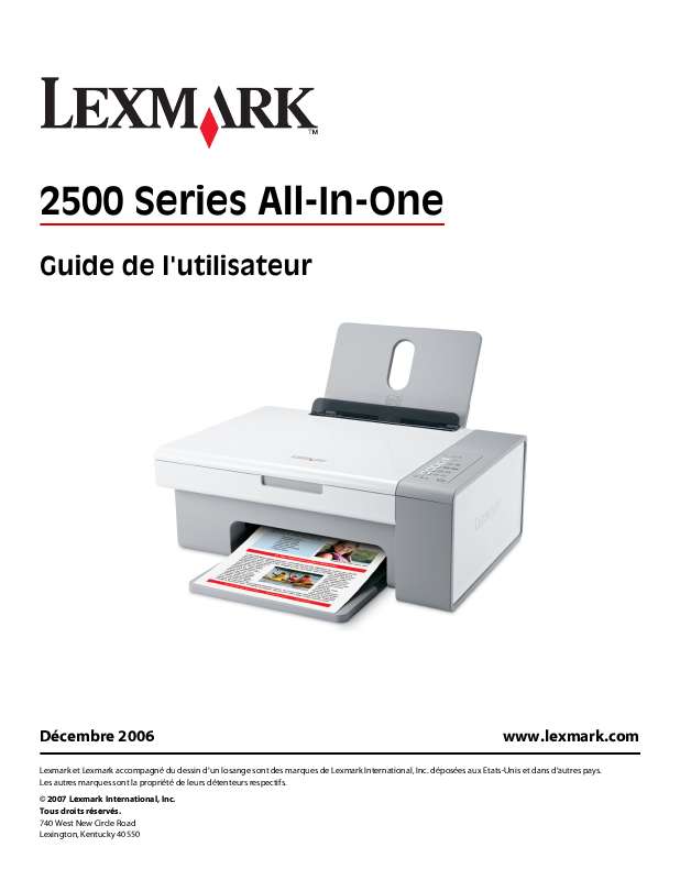 Guide utilisation LEXMARK X2500  de la marque LEXMARK