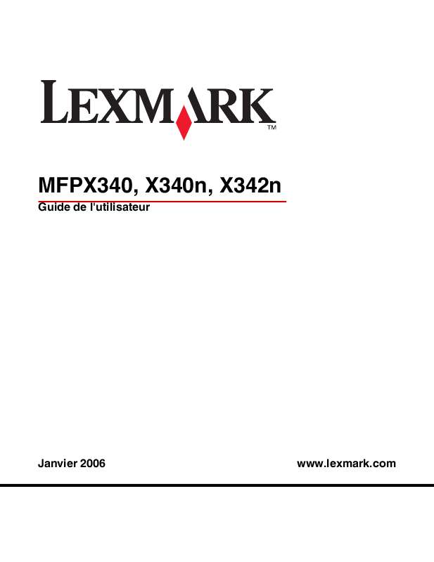Guide utilisation LEXMARK X340  de la marque LEXMARK