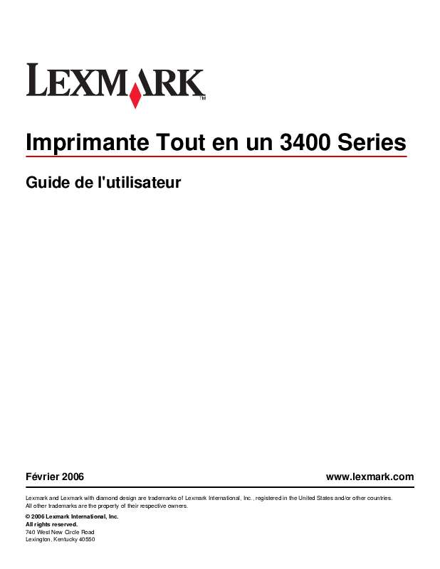 Guide utilisation LEXMARK X3470  de la marque LEXMARK