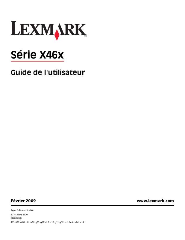 Guide utilisation LEXMARK X466DTE  de la marque LEXMARK
