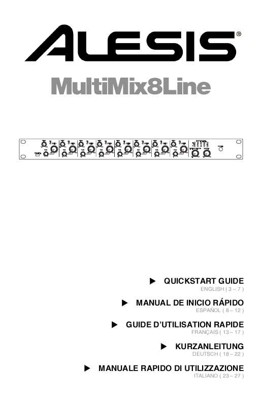 Guide utilisation  ALESIS MULTIMIX 8 LINE  de la marque ALESIS