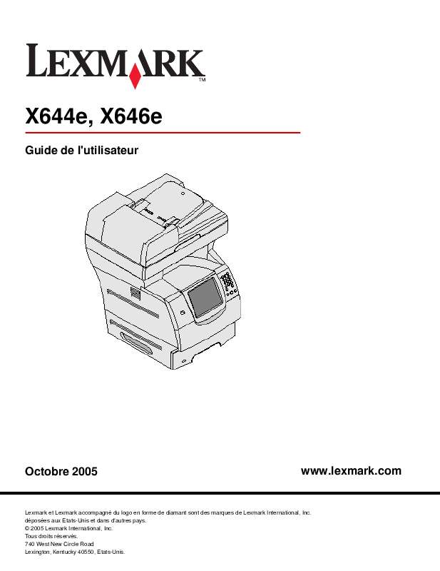 Guide utilisation LEXMARK X644E  de la marque LEXMARK
