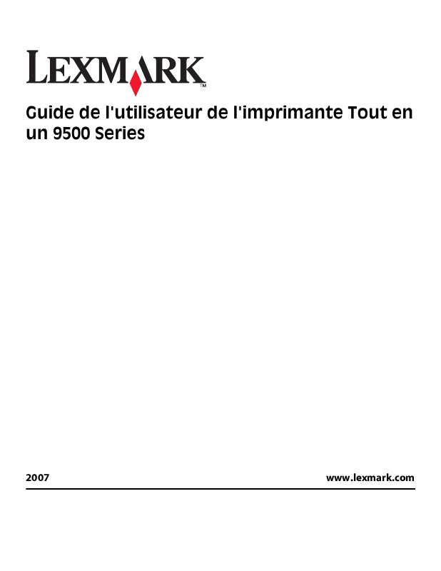 Guide utilisation LEXMARK X9575  de la marque LEXMARK