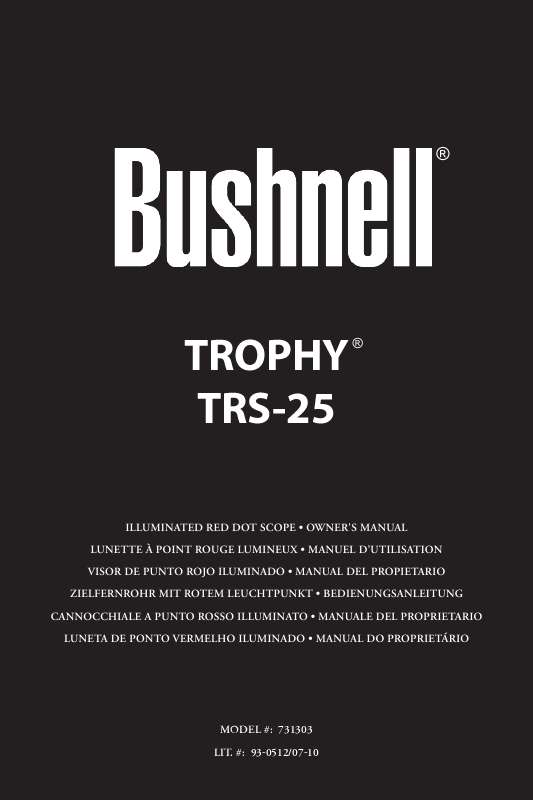 Guide utilisation BUSHNELL TROPHY TRS -25  de la marque BUSHNELL