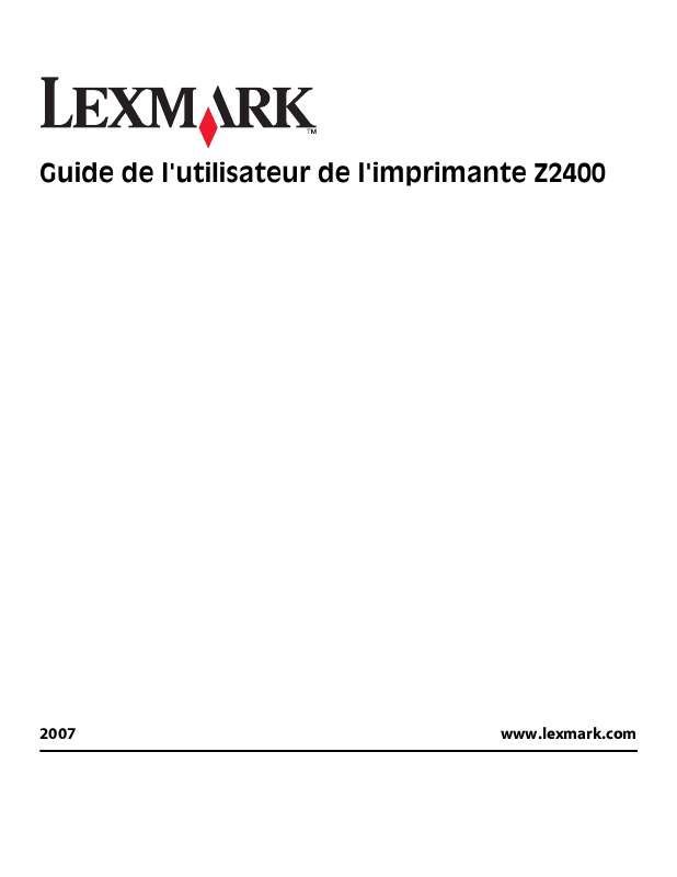 Guide utilisation LEXMARK Z2420  de la marque LEXMARK