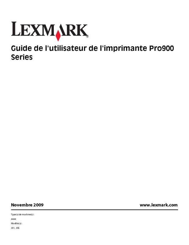 Guide utilisation LEXMARK PLATINUM PRO900  de la marque LEXMARK