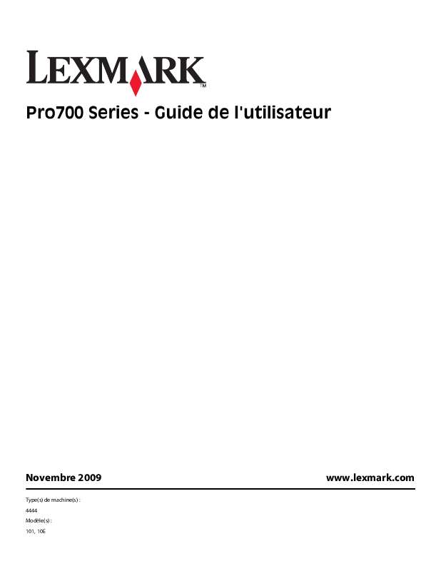 Guide utilisation LEXMARK PREVAIL PRO700  de la marque LEXMARK