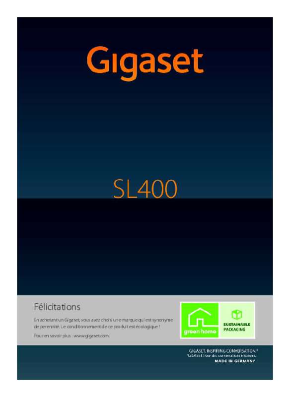 Guide utilisation GIGASET SL400H  de la marque GIGASET