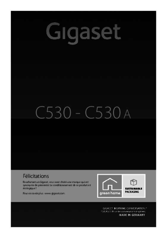 Guide utilisation GIGASET C530A  de la marque GIGASET