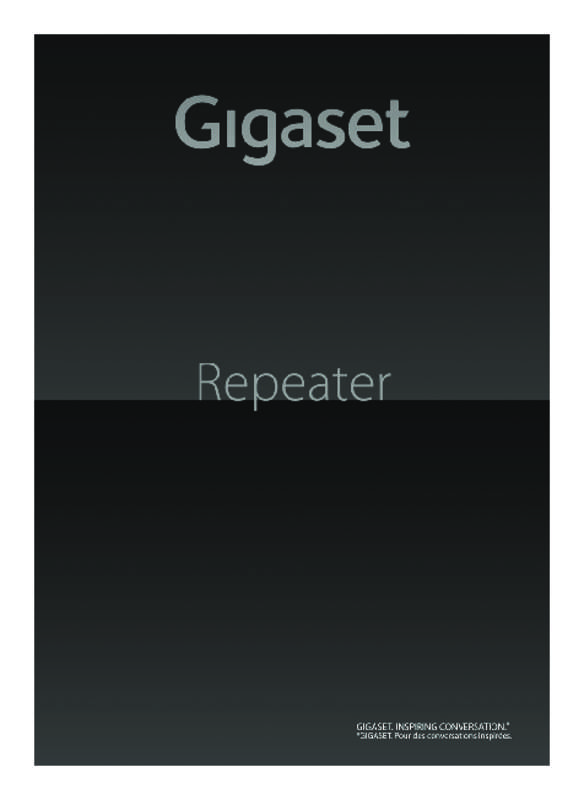 Guide utilisation GIGASET REPEATER 2.0  de la marque GIGASET