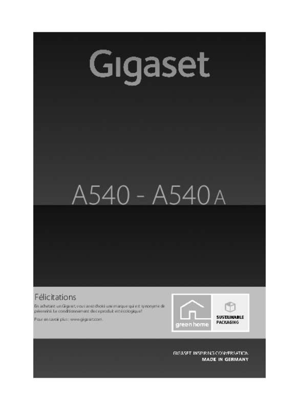 Guide utilisation GIGASET GIGASET A545  de la marque GIGASET