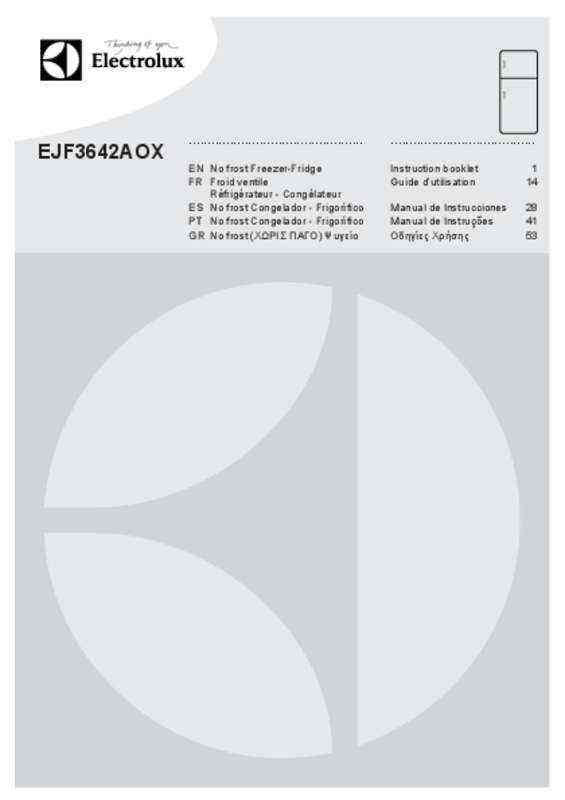 Guide utilisation ELECTROLUX EJF3642AOX  de la marque ELECTROLUX