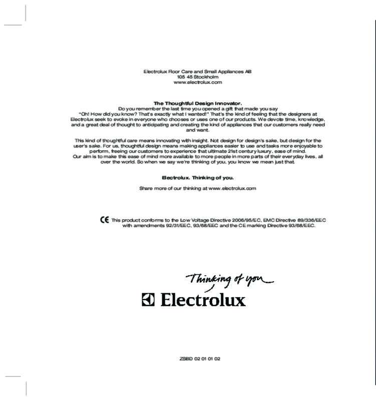 Guide utilisation ELECTROLUX ENERGICA EVO ZS201EV de la marque ELECTROLUX