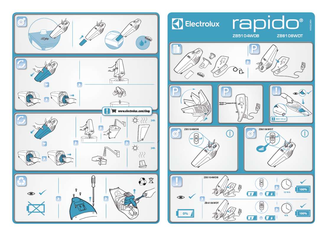 Guide utilisation ELECTROLUX RAPIDO ZB5104WDB  de la marque ELECTROLUX