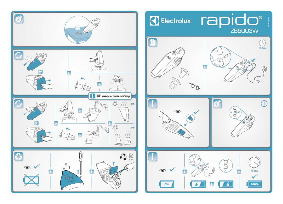 Guide utilisation ELECTROLUX ZB5003W RAPDIDO  de la marque ELECTROLUX