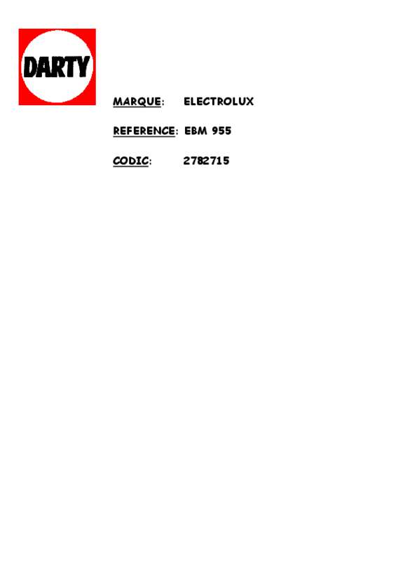 Guide utilisation ELECTROLUX EBM 955 de la marque ELECTROLUX