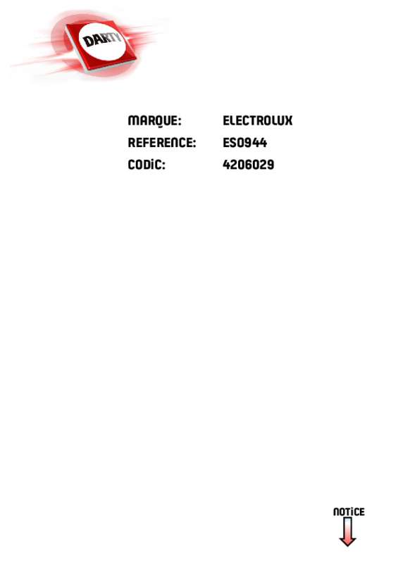 Guide utilisation ELECTROLUX ESO944  de la marque ELECTROLUX