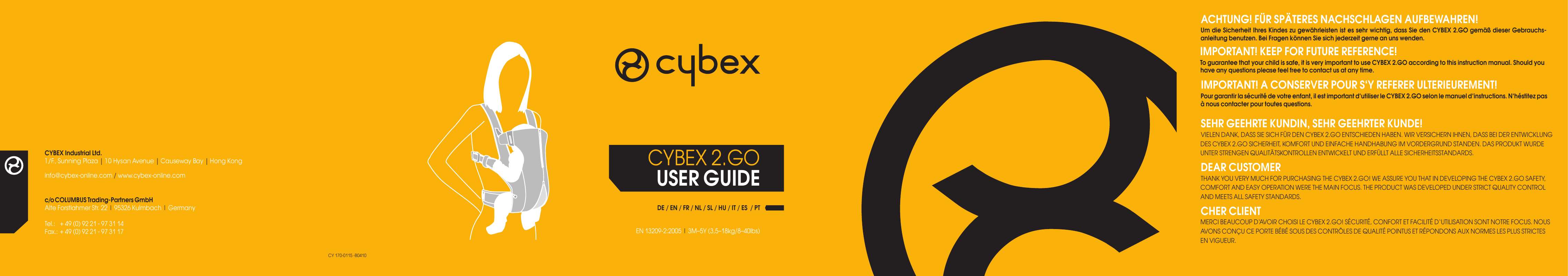 Guide utilisation CYBEX 2.GO  de la marque CYBEX