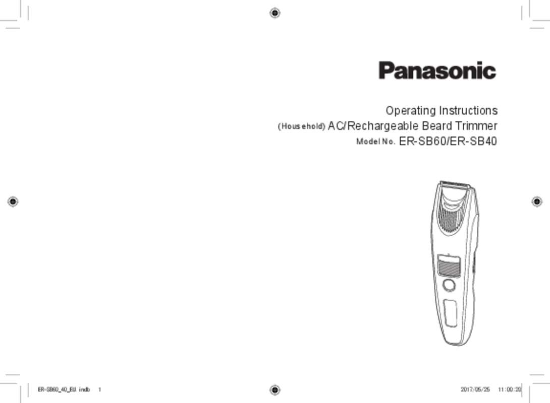 Guide utilisation  PANASONIC ERSB60  de la marque PANASONIC
