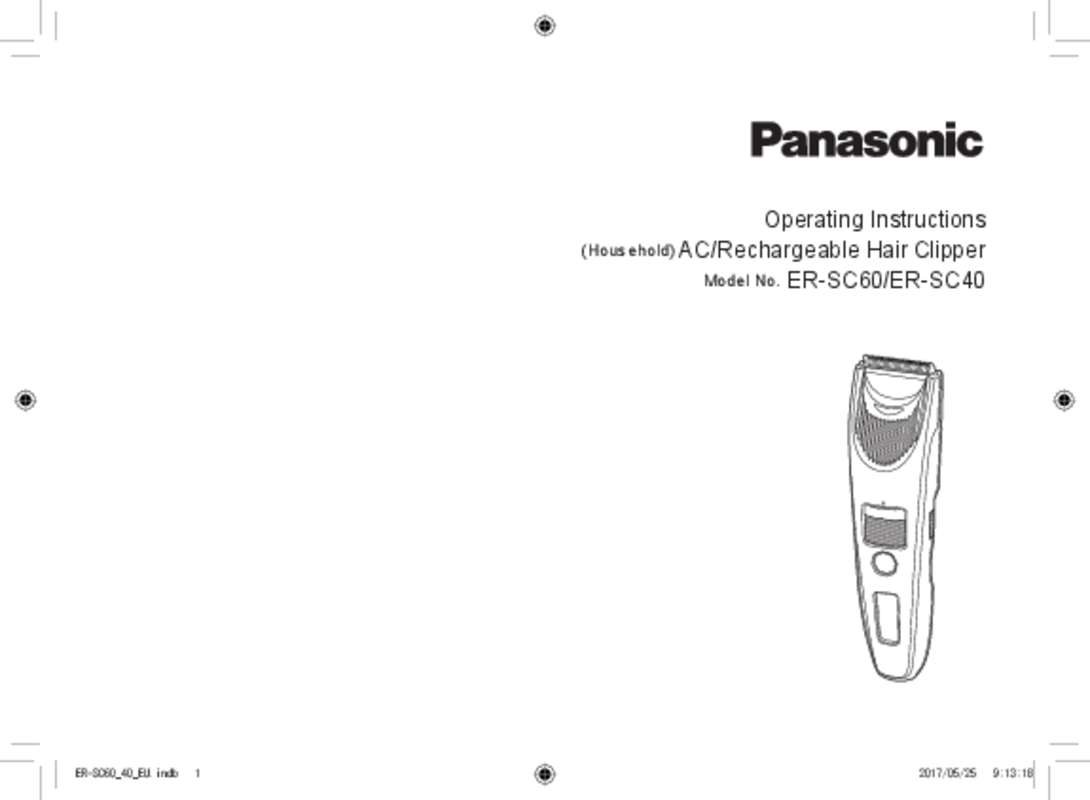 Guide utilisation  PANASONIC ERSC60  de la marque PANASONIC