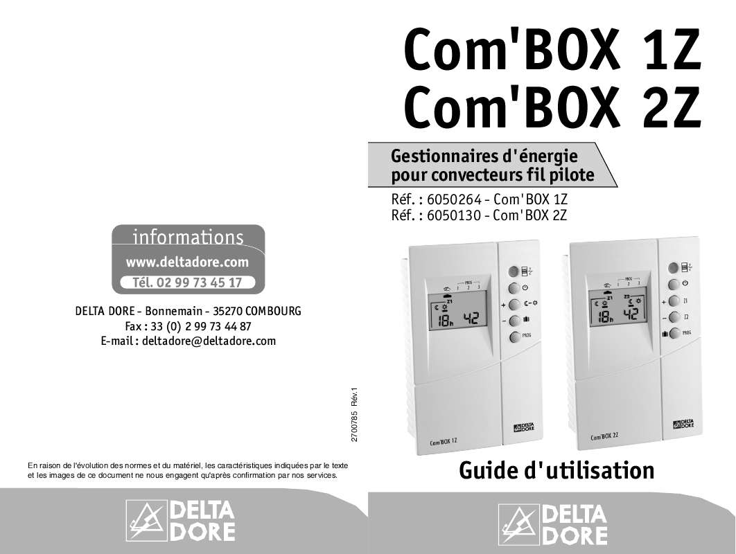 Guide utilisation DELTA DORE COM BOX 1Z  de la marque DELTA DORE