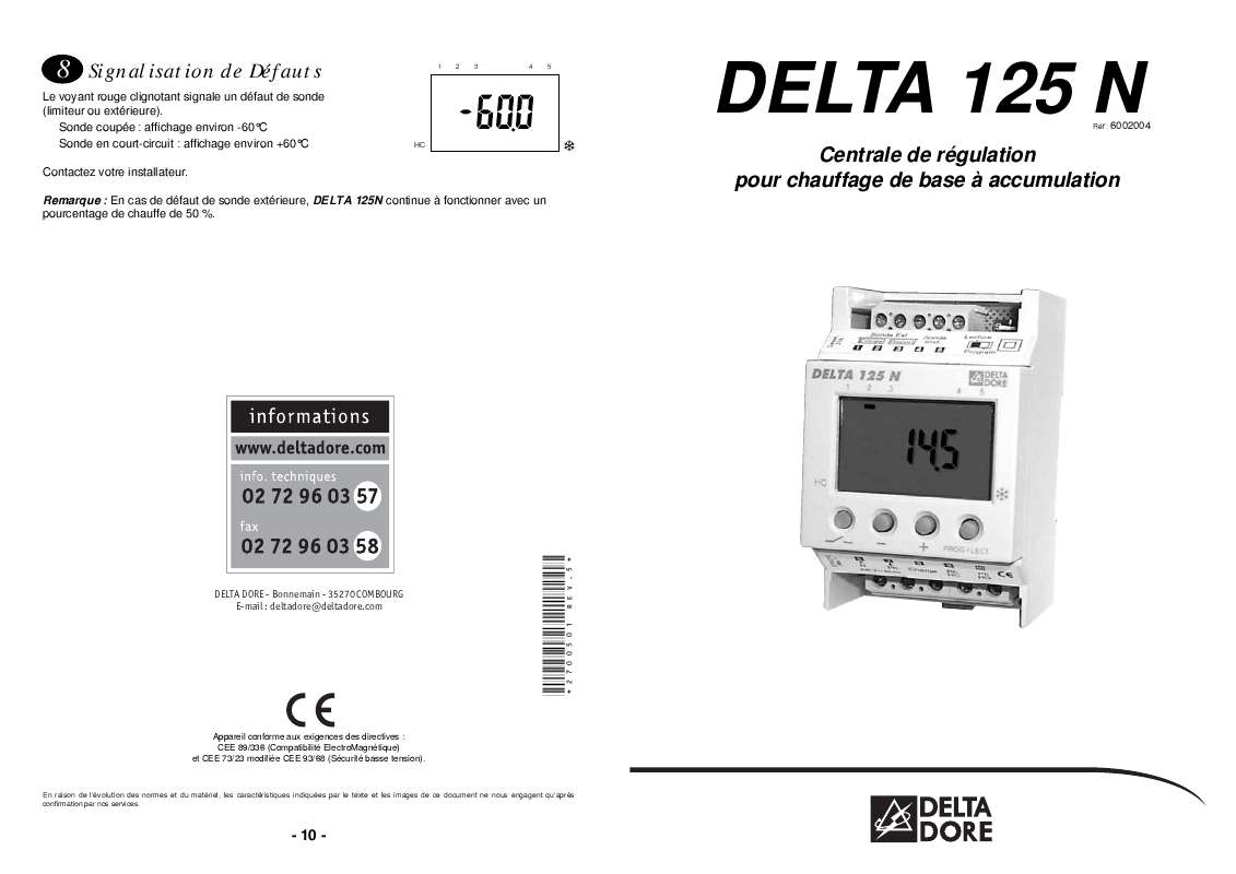 Guide utilisation DELTA DORE DELTA 125N  de la marque DELTA DORE