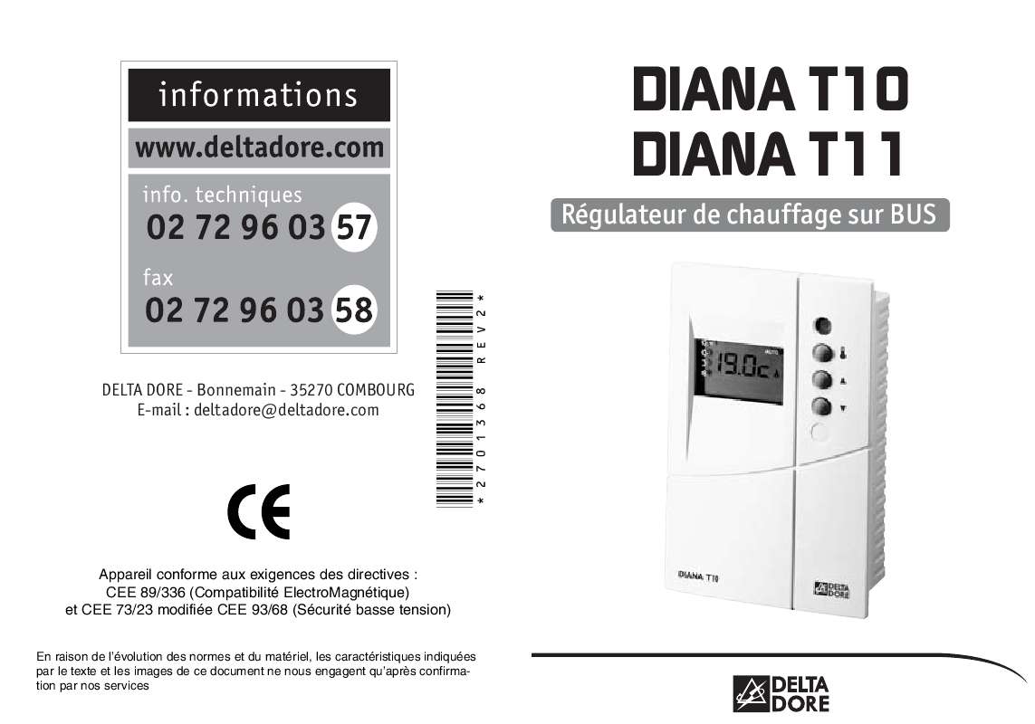 Guide utilisation DELTA DORE DIANA T11  de la marque DELTA DORE