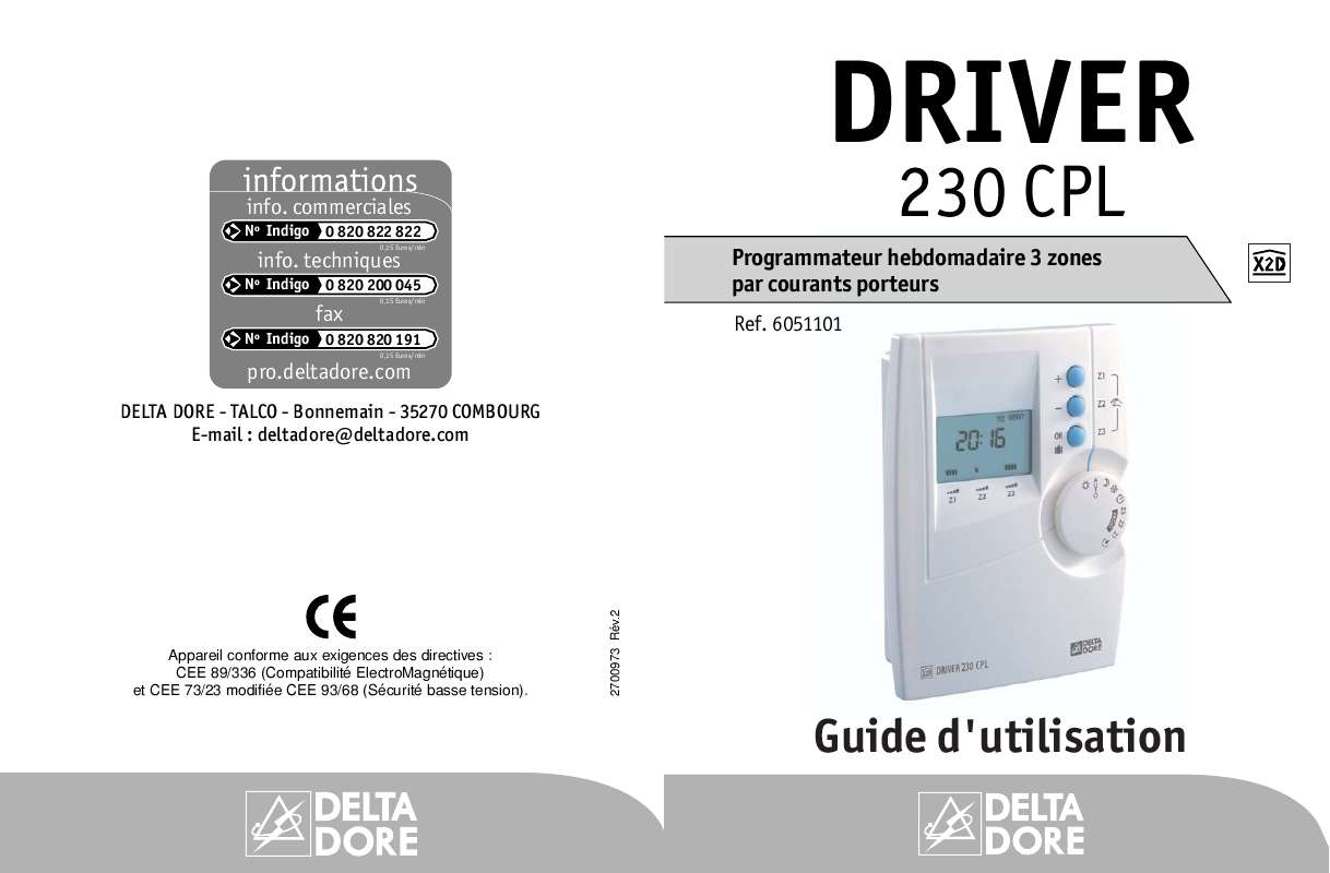 Guide utilisation DELTA DORE DRIVER 230 CPL  de la marque DELTA DORE
