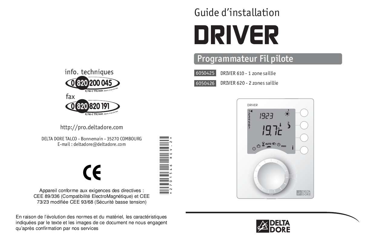 Guide utilisation DELTA DORE DRIVER 610  de la marque DELTA DORE